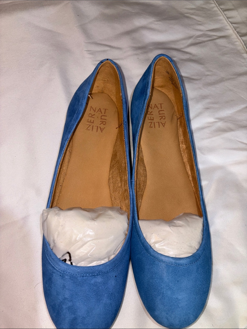 Naturalizer Blue Suede Round-Toe Ballet Flats